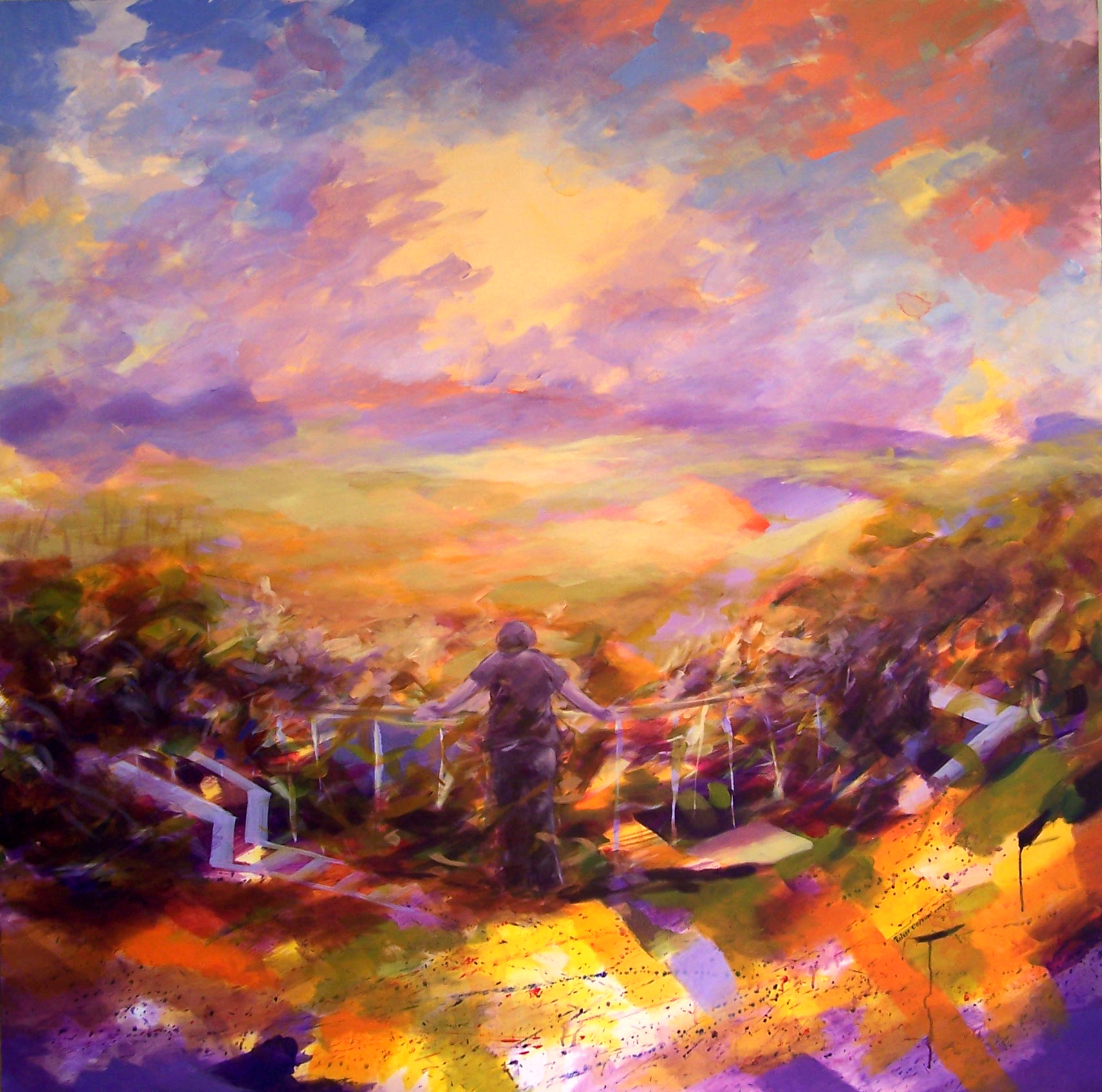 Tuval Üzerine Akrilik Yalnız Doğa 150x150cm 2007